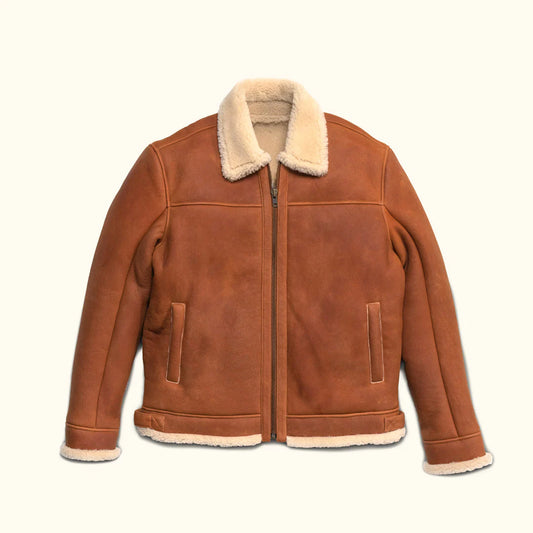 Shearling Leather Bomber Jacket