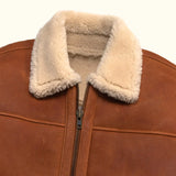 Shearling Leather Bomber Jacket