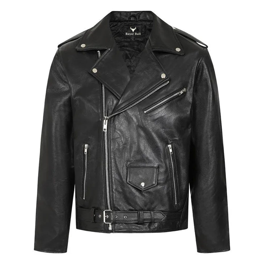 Men’s Black Leather Motorcycle Jacket