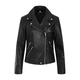 Women's Asymmetrical Black Leather Moto Jacket