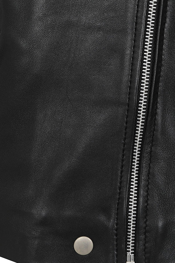 Women's Asymmetrical Black Leather Moto Jacket