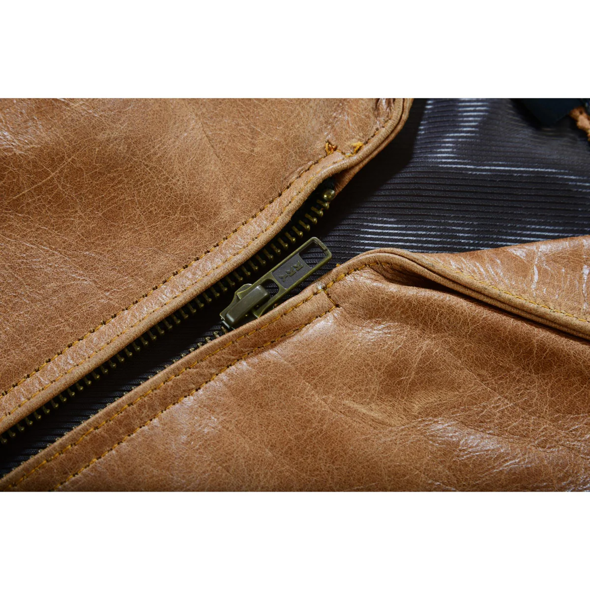 Women's Brown Zippered Leather Motorcycle Vest with Lacing Details