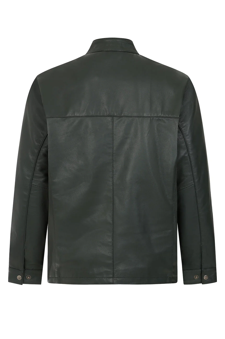 Men’s Classic Green Leather Jacket
