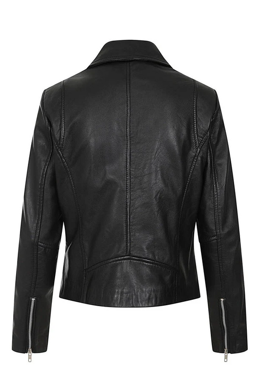 Women's Asymmetrical Black Leather Moto Jacket