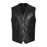 Men’s Classic Black Leather Waistcoat – Timeless Style