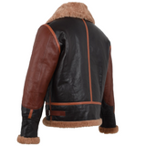 Men's Black RAF Aviator Airforce Sheepskin Shearling Leather Jacket