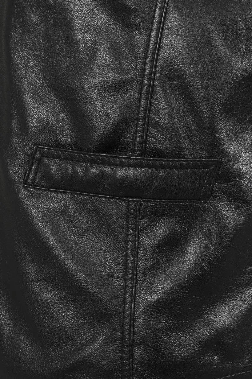 Men’s Classic Black Leather Waistcoat – Timeless Style