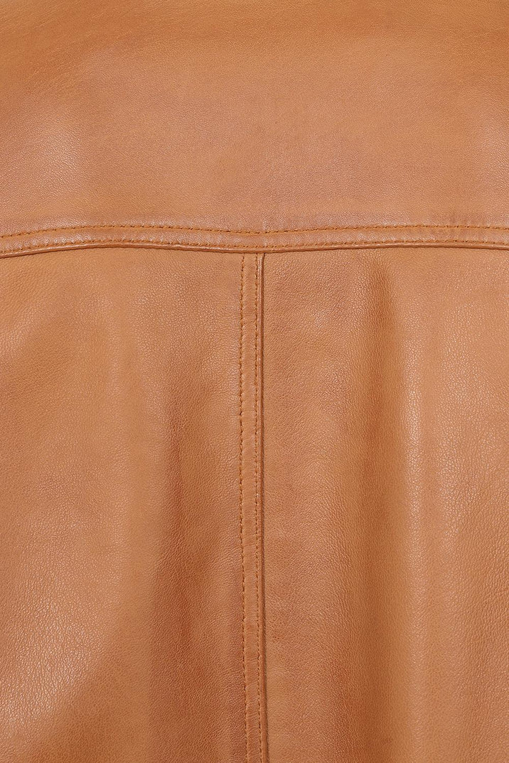 Men's Tan Leather Bomber Jacket – Style & Comfort