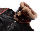 Men's Black RAF Aviator Airforce Sheepskin Shearling Leather Jacket