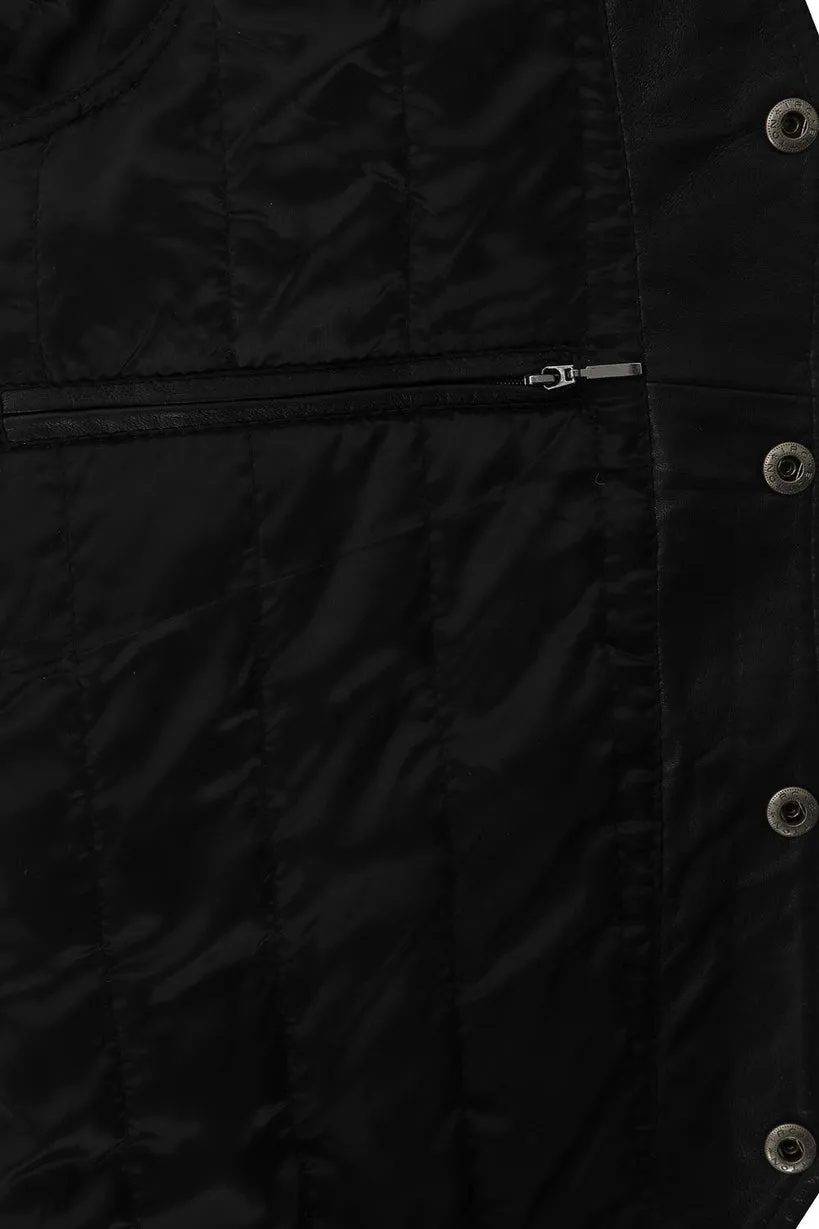 Men’s Classic Black Leather Waistcoat – Timeless Style
