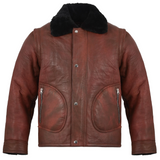 Men's Shearling Jacket Coat in Flight Aviation Style