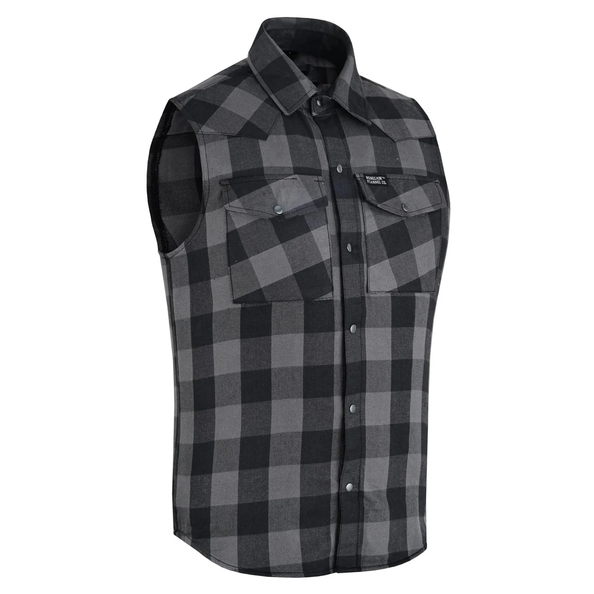 Men's Sleeveless Motorcycle Flannel Shirt