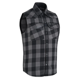 Men's Sleeveless Motorcycle Flannel Shirt