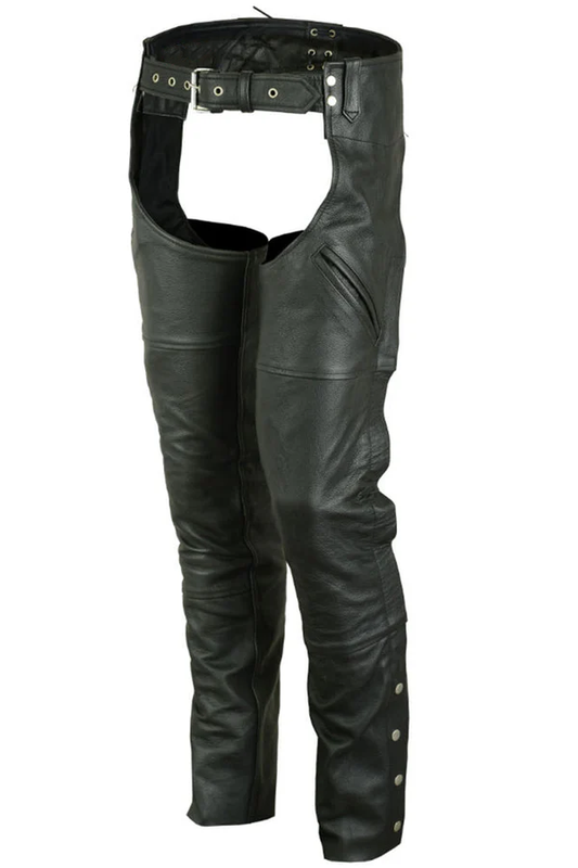 Rebel Streak Unisex Motorcycle Leather Chaps