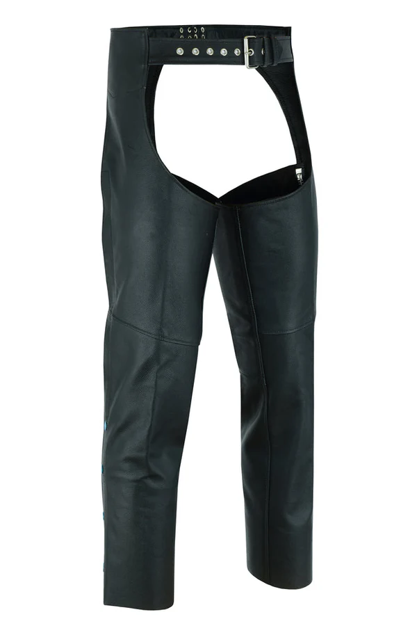 Silver Streak Unisex Motorcycle Leather Chaps