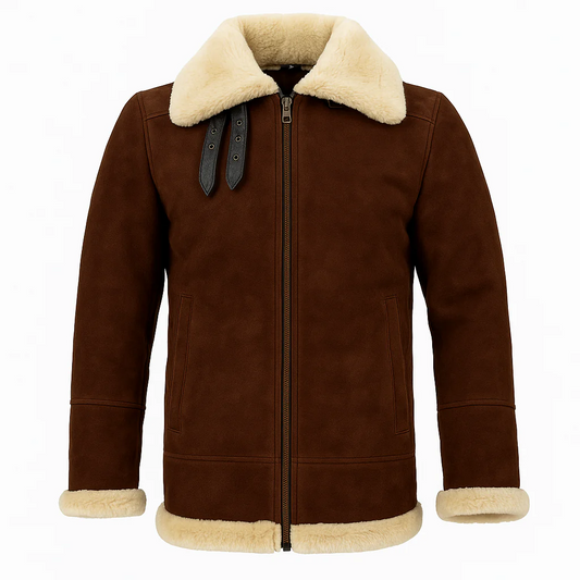 Men RAF Flight Shearling Sheepskin Leather Jacket