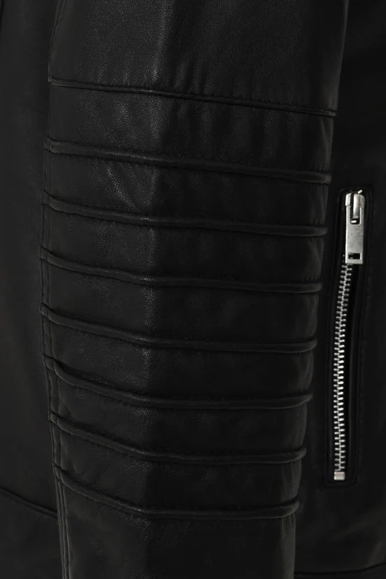 Stand Collar Leather Motorcycle Jacket