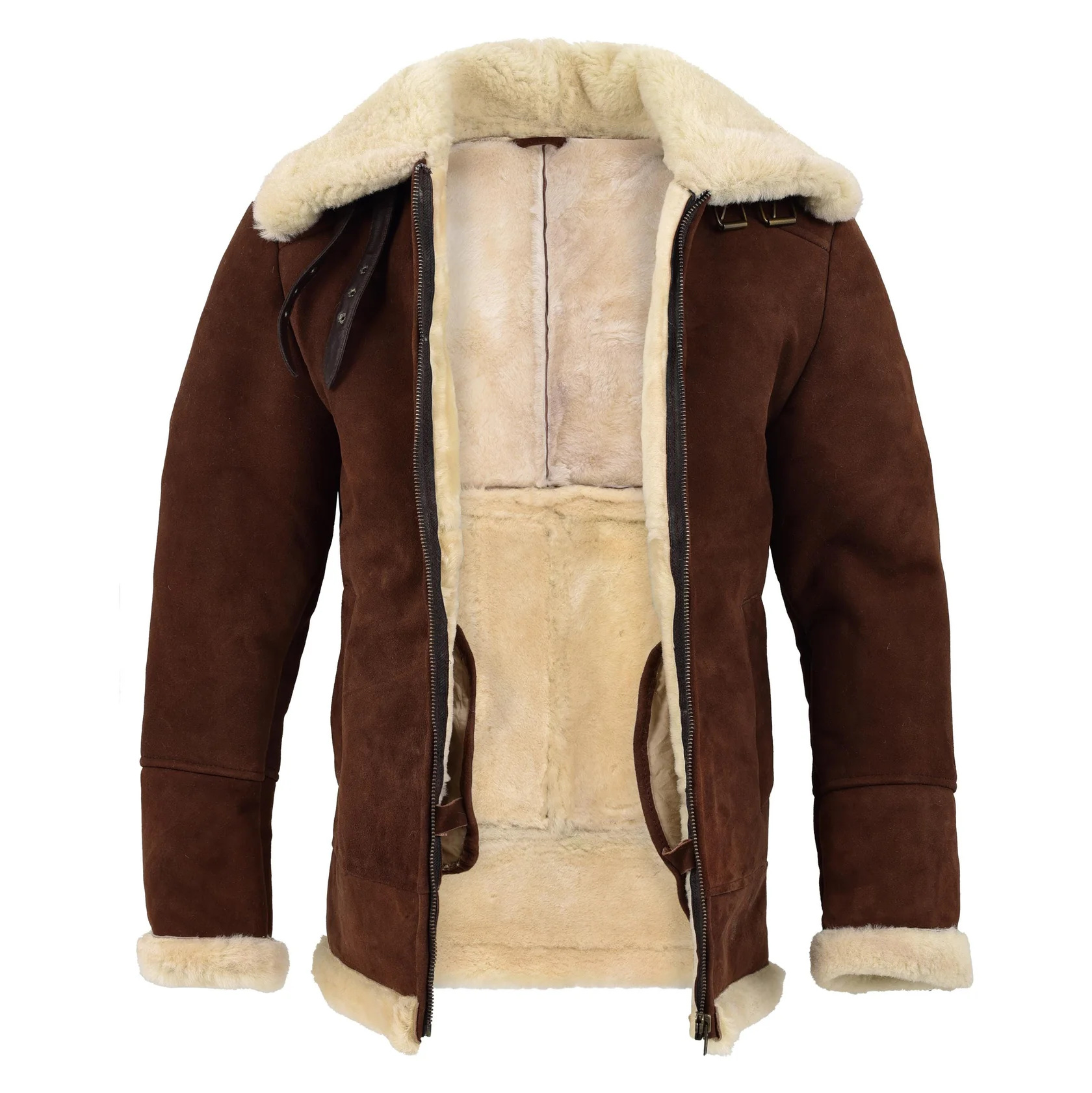 Men RAF Flight Shearling Sheepskin Leather Jacket