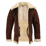 Men RAF Flight Shearling Sheepskin Leather Jacket