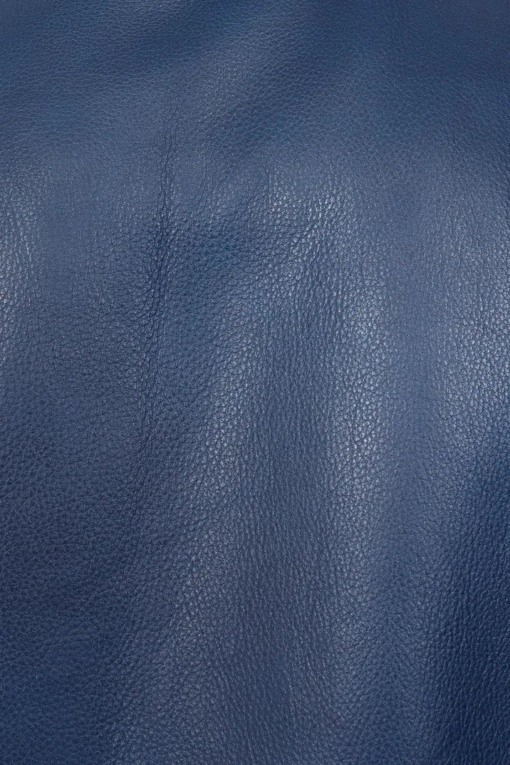 Genuine Blue Leather Biker Jacket for Men – Classic Authentic Design