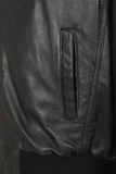 Men’s Black Leather Bomber Jacket – Modern Edge