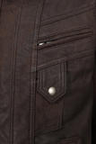 Men’s Timeless Dark Brown Real Leather Blouson Jacket