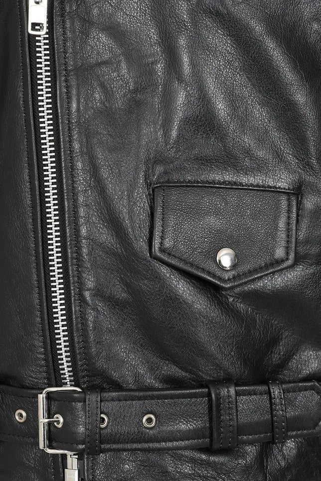 Men’s Black Leather Motorcycle Jacket
