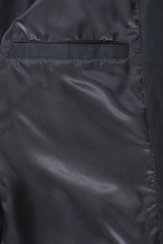 Womens Navy 'Sky' Blue Leather Biker Jacket with Plenty of Style and Nicely Fitted