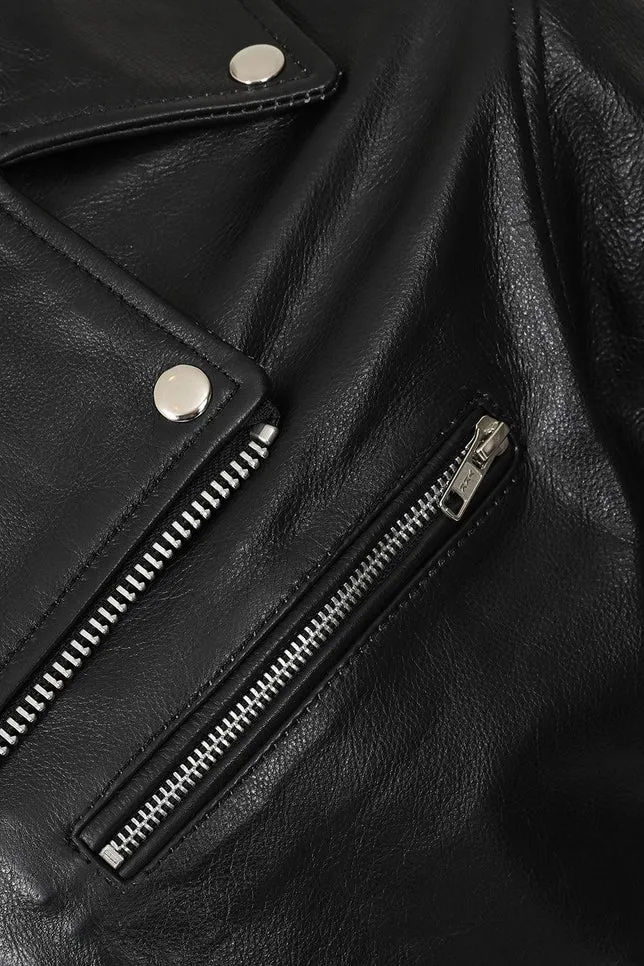 Men’s Black Leather Motorcycle Jacket