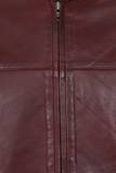 Men's Maroon Red Genuine Leather Jacket