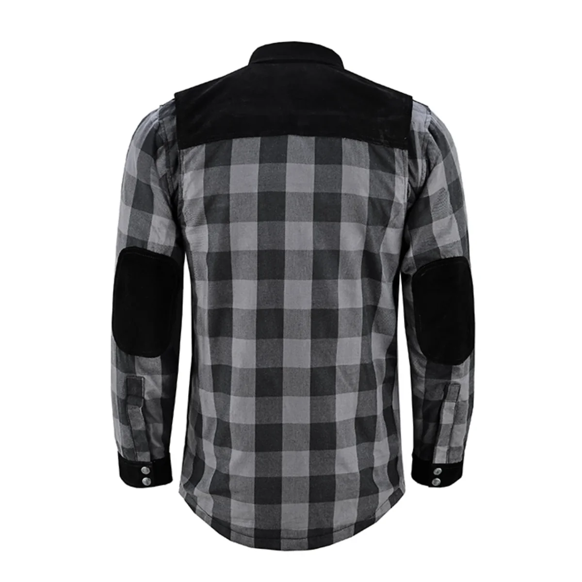 Gray Thread Men's Long Sleeve Motorcycle Flannel Shirt