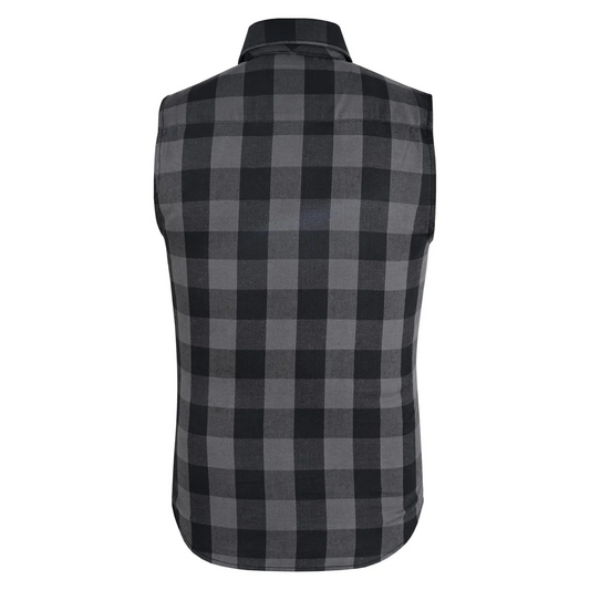 Men's Sleeveless Motorcycle Flannel Shirt