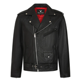Men’s Black Leather Biker Jacket – Genuine Quality