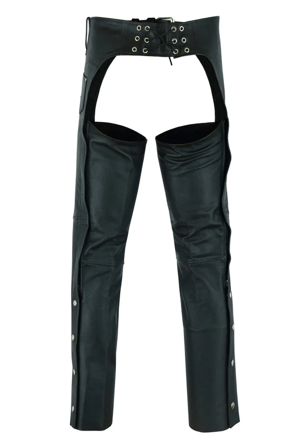 Silver Streak Unisex Motorcycle Leather Chaps