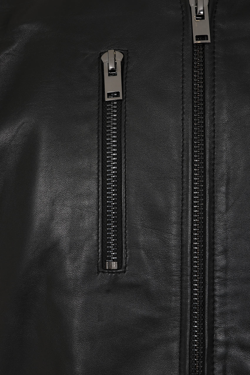 Men's Black Genuine Cowhide Leather Jacket
