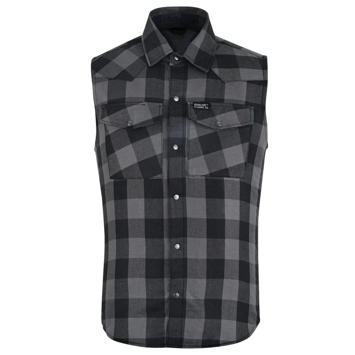 Men's Sleeveless Motorcycle Flannel Shirt