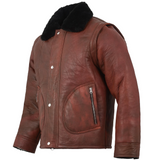 Men's Shearling Jacket Coat in Flight Aviation Style
