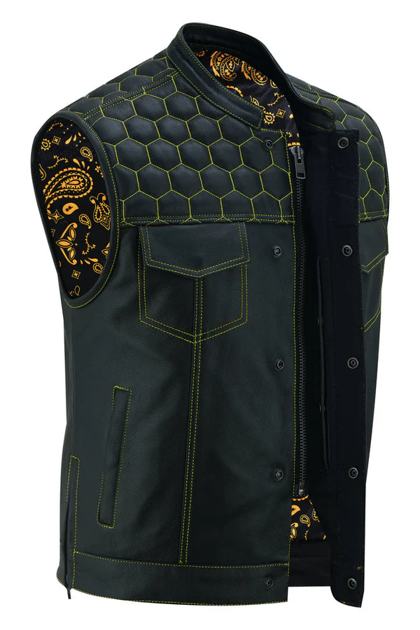 Auric Men's Motorcycle Leather Vest