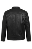 Men’s Black Real Leather Biker Jacket - Refined Style