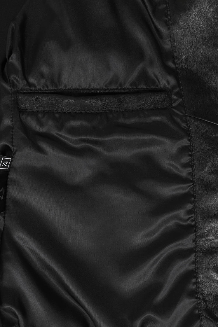 Women's Black Asymmetrical Leather Biker Jacket