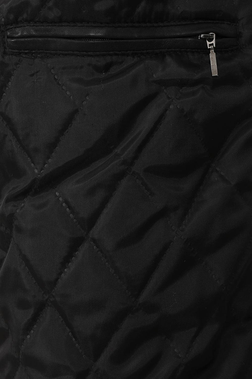 Men’s Black Real Leather Biker Jacket - Refined Style