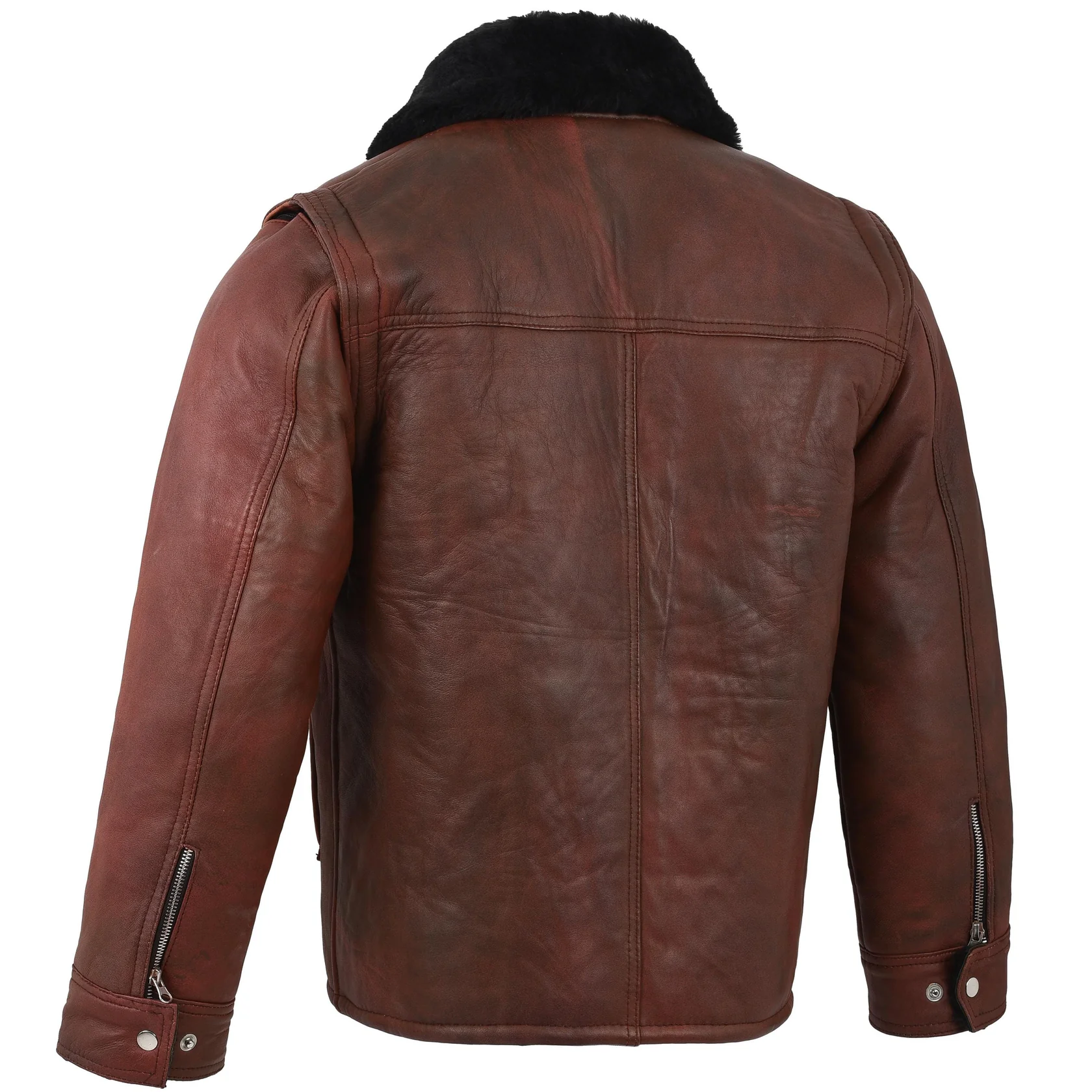 Men's Shearling Jacket Coat in Flight Aviation Style