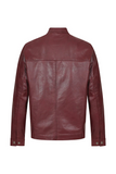 Men's Maroon Red Genuine Leather Jacket
