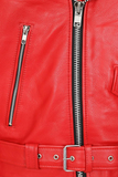 Men’s Authentic Red Leather Biker Jacket
