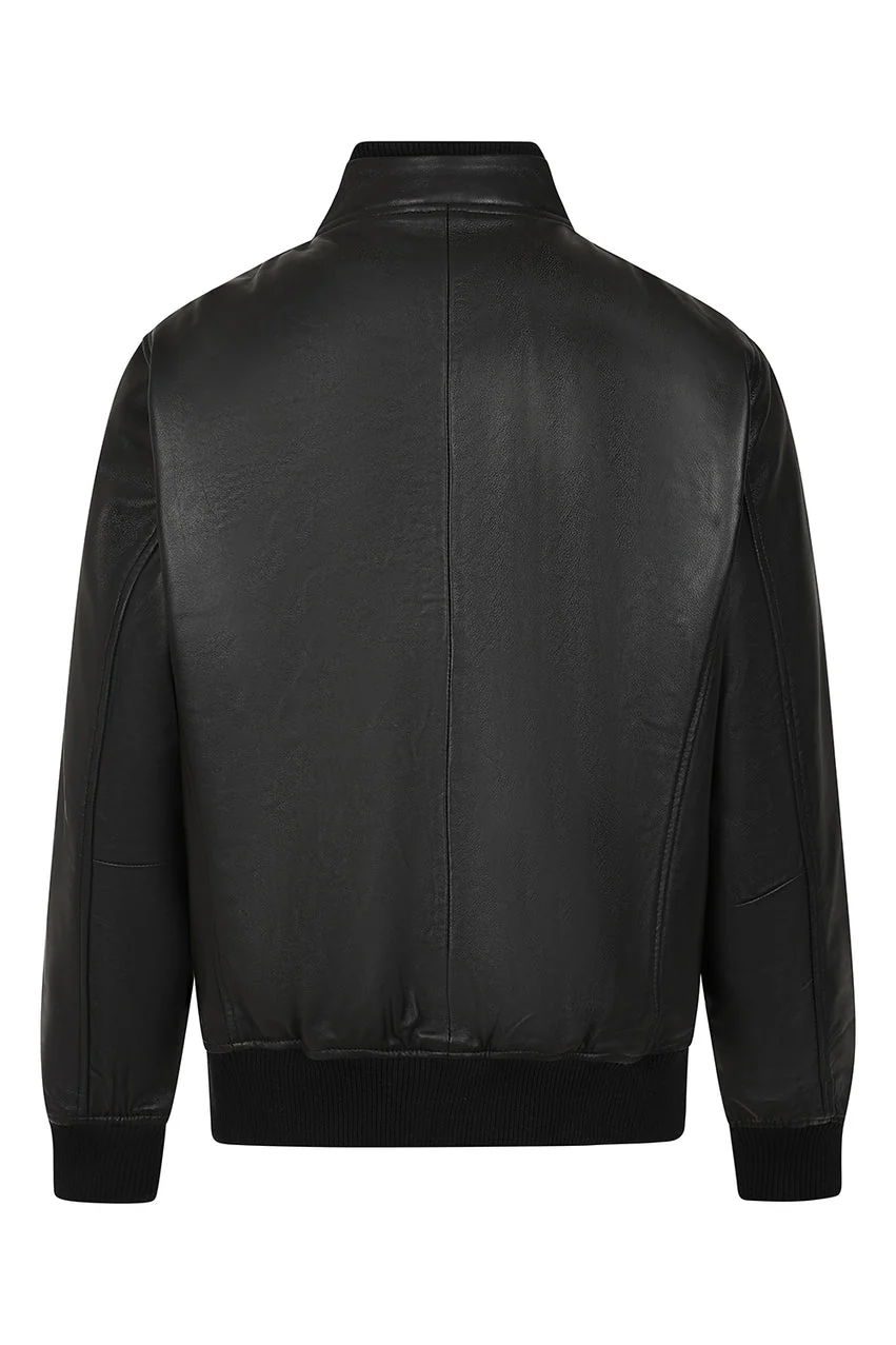 Men's Black Genuine Cowhide Leather Jacket