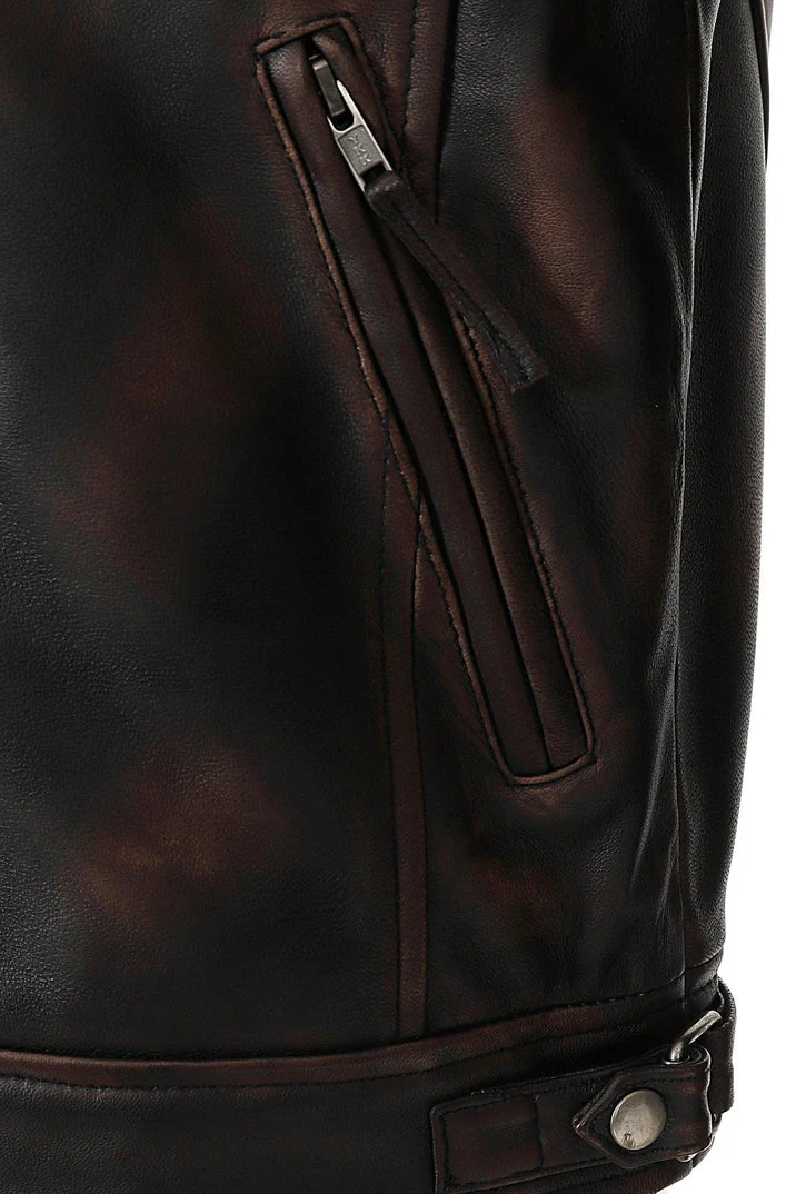 Men’s Brown Real Leather Biker Jacket - Stylish