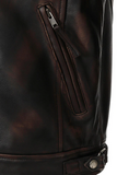Men’s Brown Real Leather Biker Jacket - Stylish