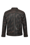 Men’s Brown Real Leather Biker Jacket - Stylish