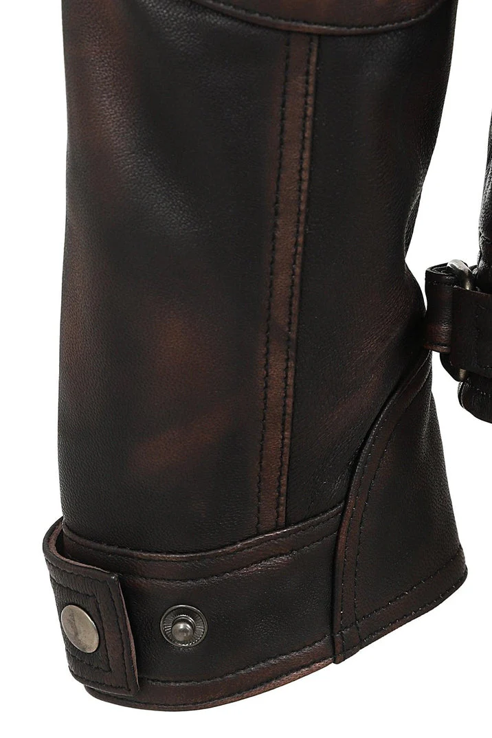 Men’s Brown Real Leather Biker Jacket - Stylish