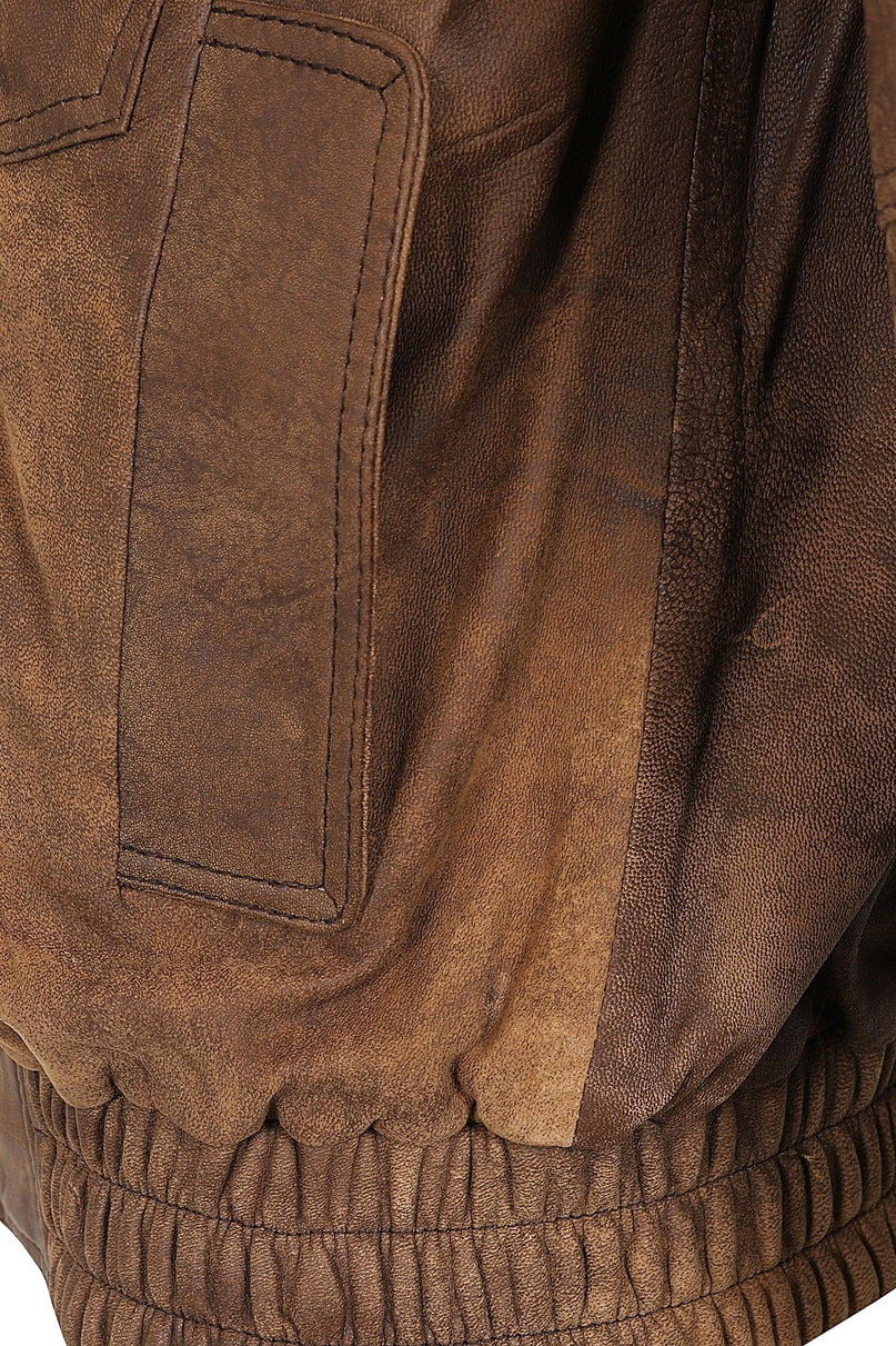 Men's Brown Buff Real Leather Classic Blouson Jacket